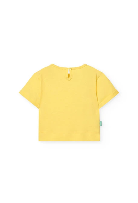Camiseta de punto para bebé niña en amarillo