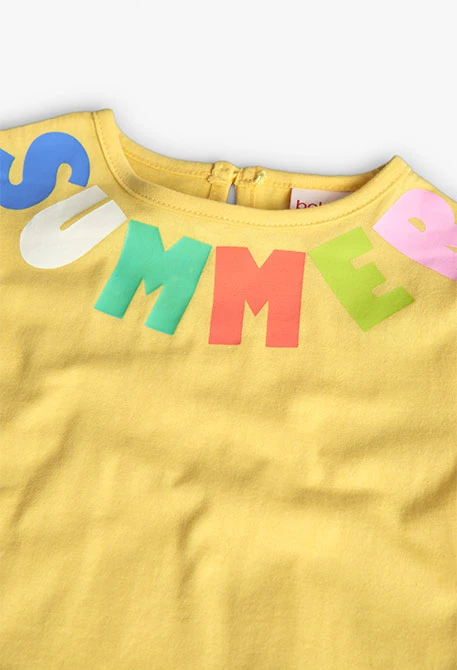 Camiseta de punto para bebé niña en amarillo