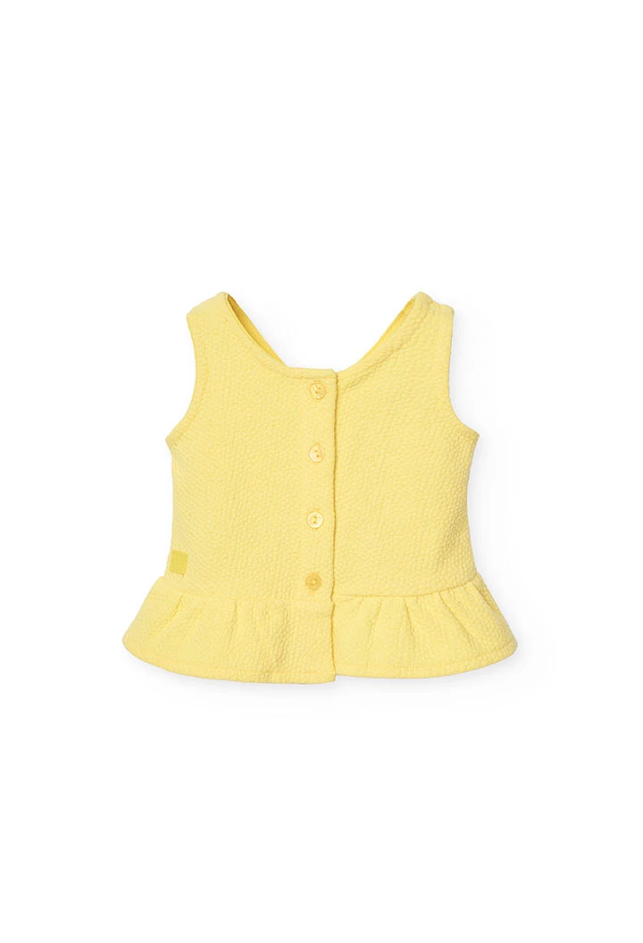 Top a maglia per neonata di colore giallo