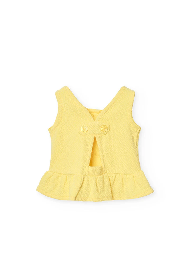 Top a maglia per neonata di colore giallo