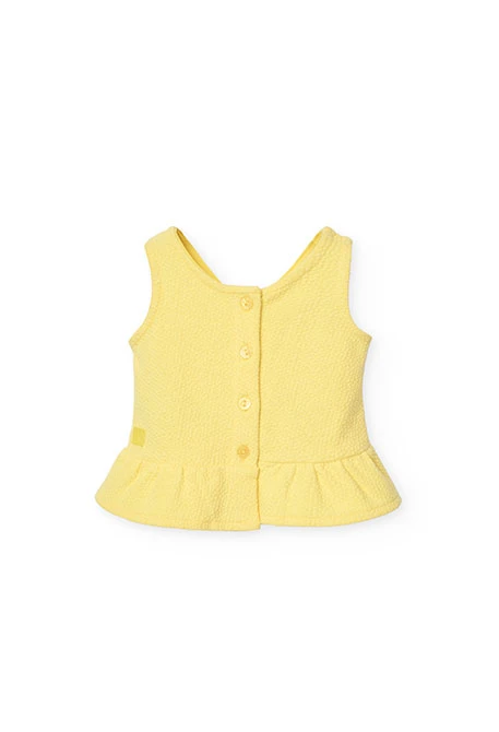 Top a maglia per neonata di colore giallo
