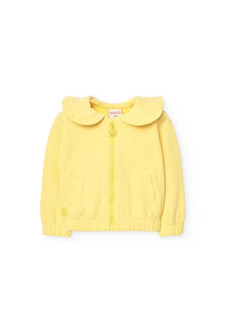 Chaqueta de punto para bebé niña en color amarillo