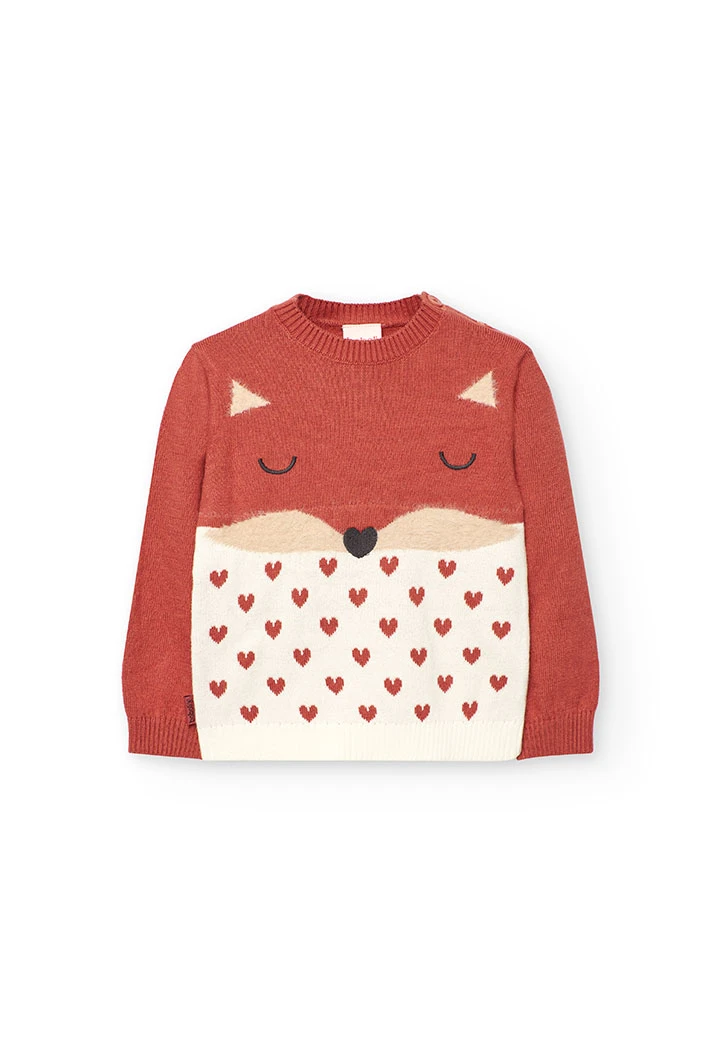 Girl´s orange animal knit jumper