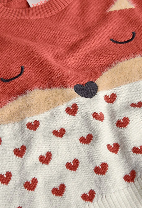 Jersey bambina maglia animale arancione