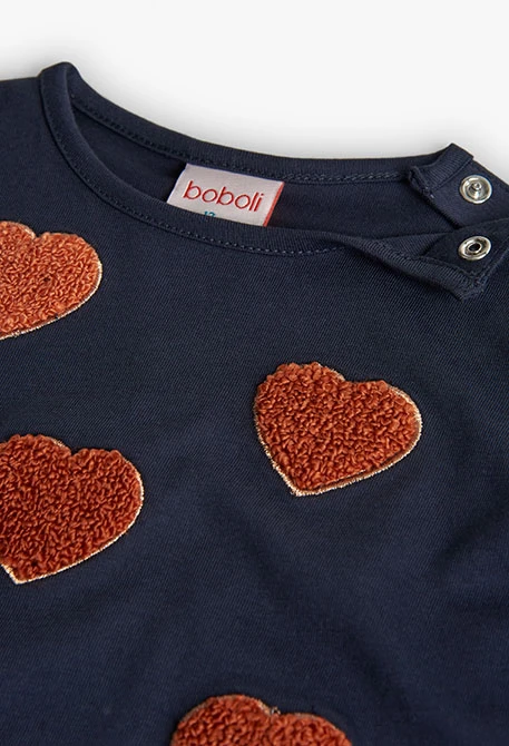 Camiseta niña de punto corazones