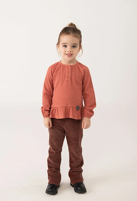 Camisola menina malha laranja