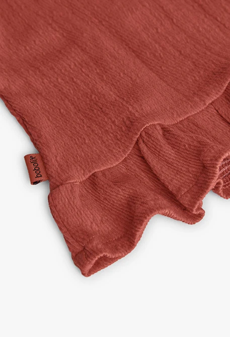 Mädchen T-Shirt aus orangefarbenem Strickstoff