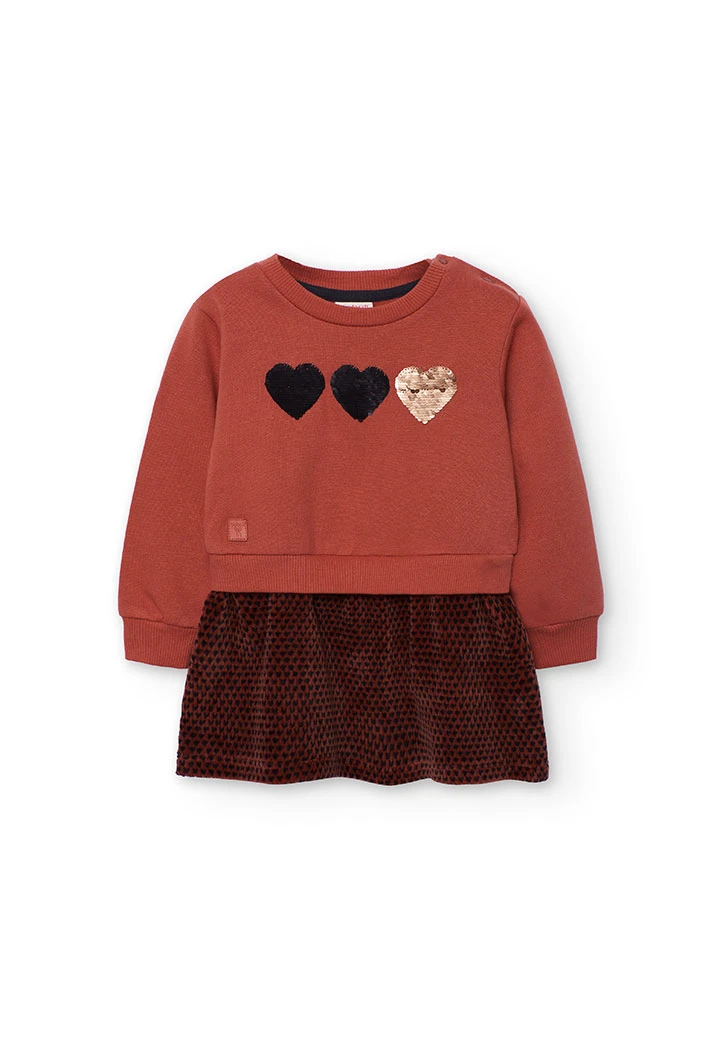 Vestito arancione cuori