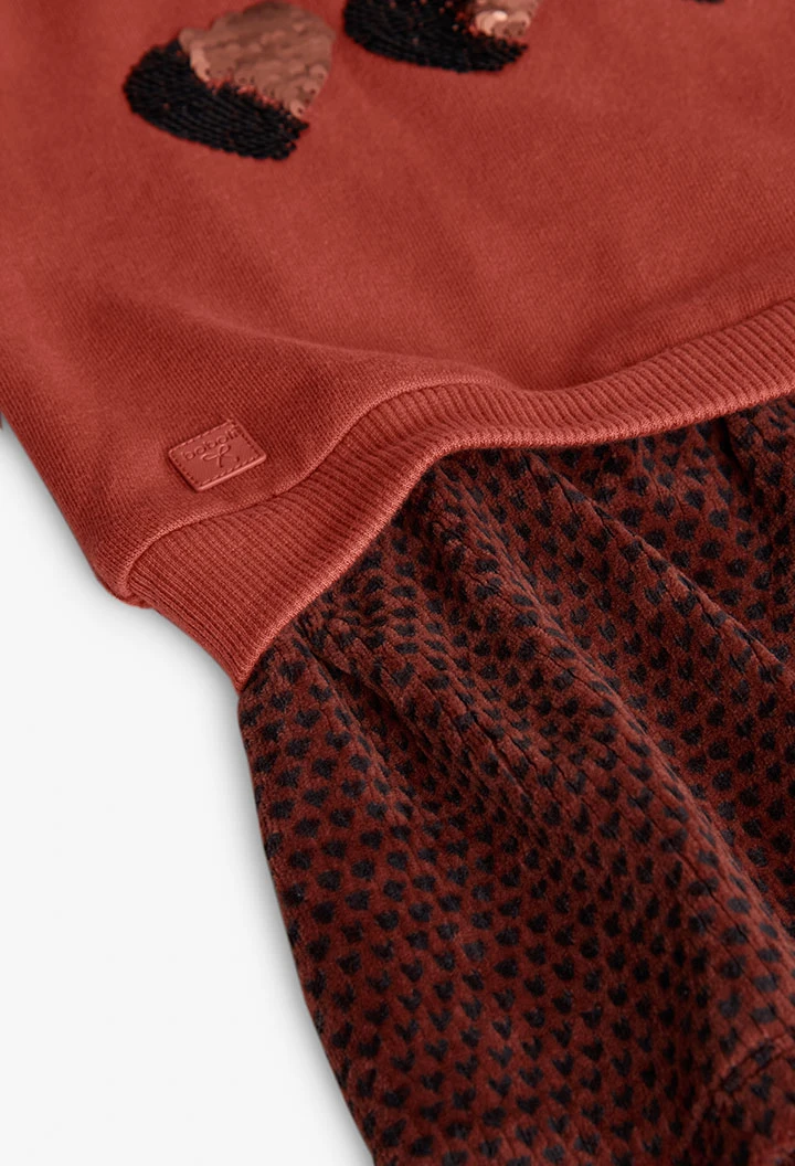 Vestito arancione cuori