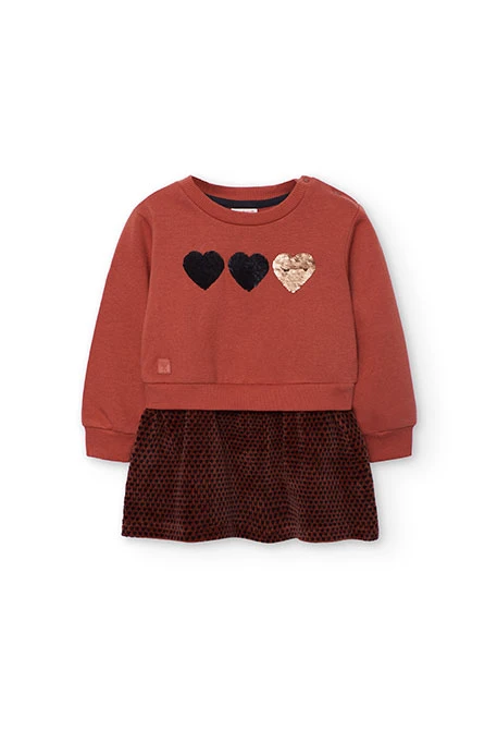 Vestito arancione cuori