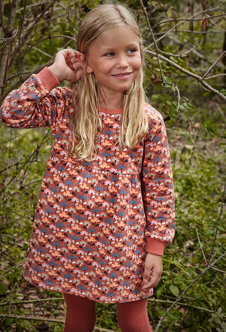 Vestido laranja flores