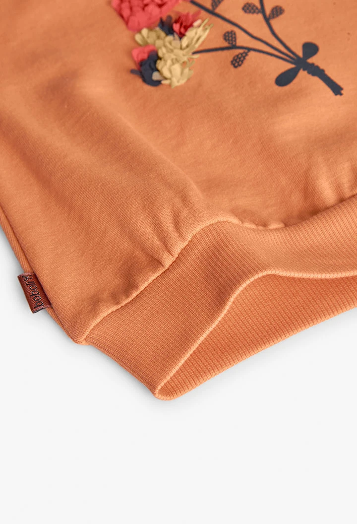 Camisola de malha estampada com flores para menina