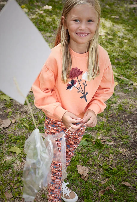 Camisola de malha estampada com flores para menina