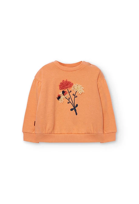 Girl´s knitted sweatshirt with floral print