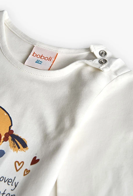 T-shirt fille blanc en maille