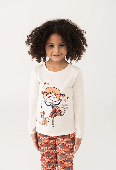 T-shirt fille blanc en maille