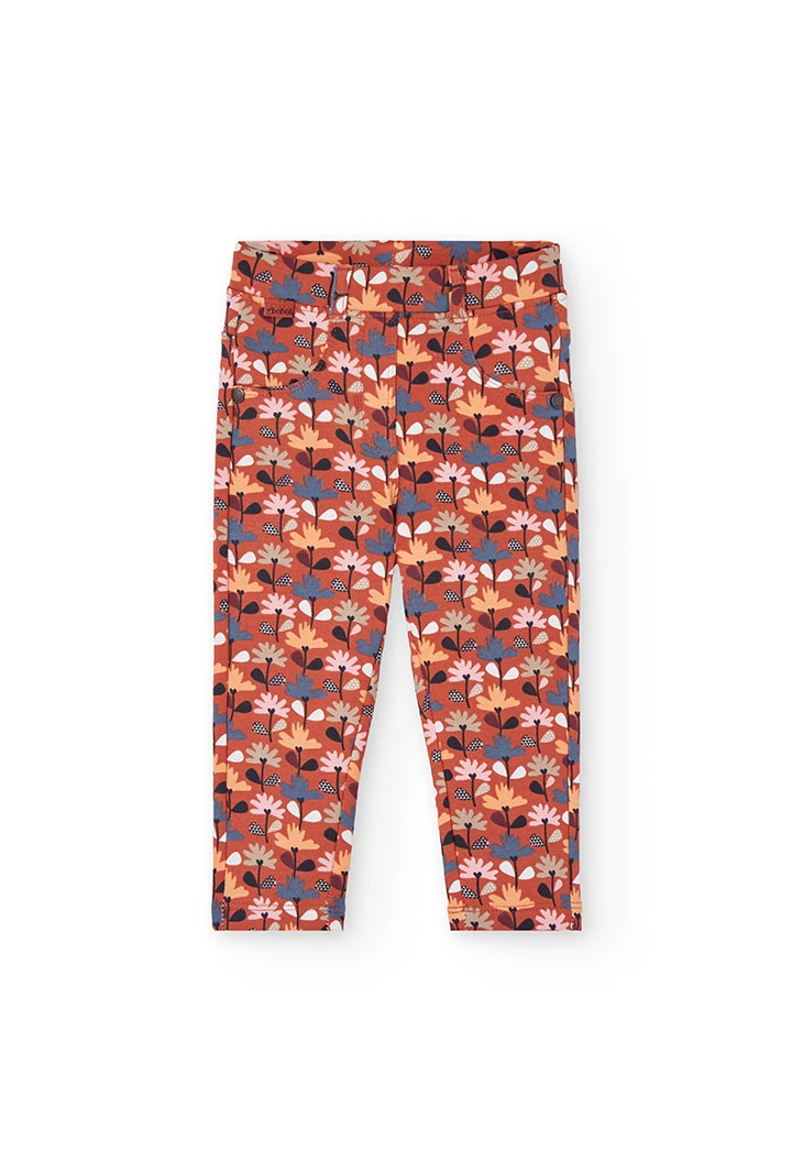 Girl´s floral fleece trousers