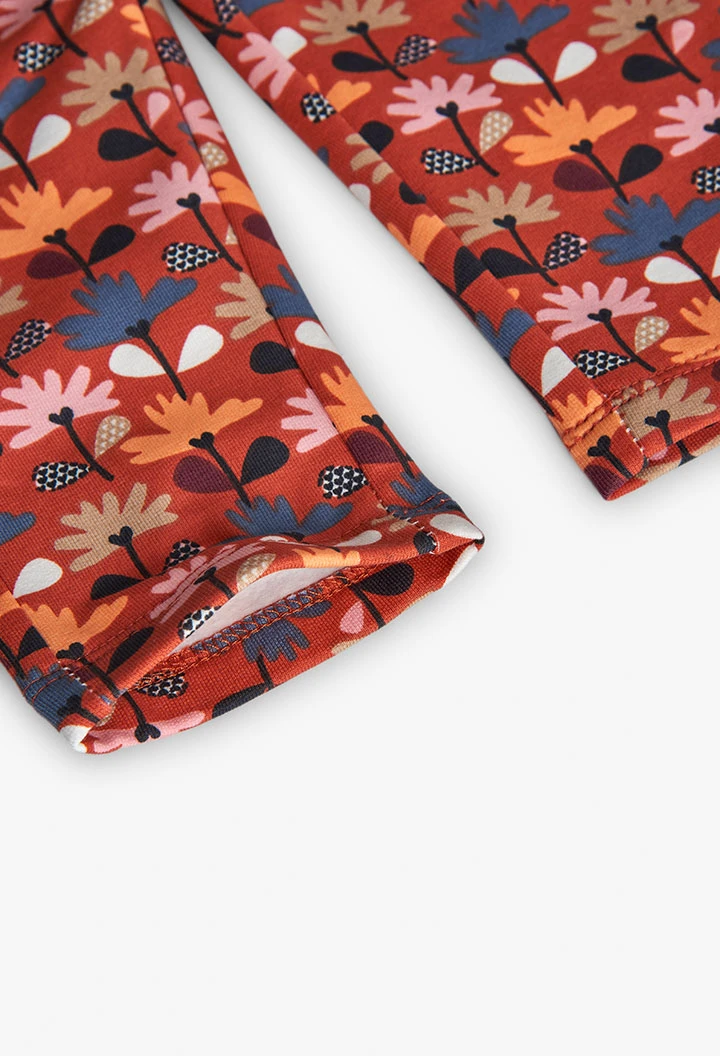 Girl´s floral fleece trousers