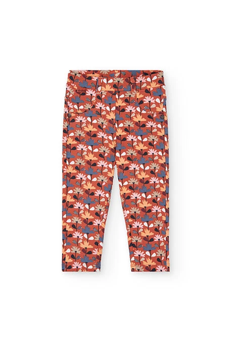 Pantalón niña de felpa flores