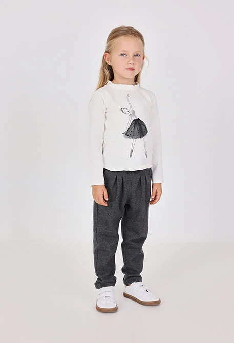 Girl´s dark grey knitted trousers