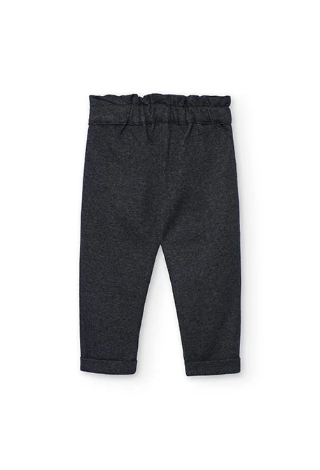 Girl´s dark grey knitted trousers