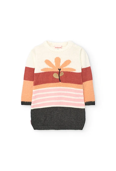 Vestido de malha cor de laranja flor