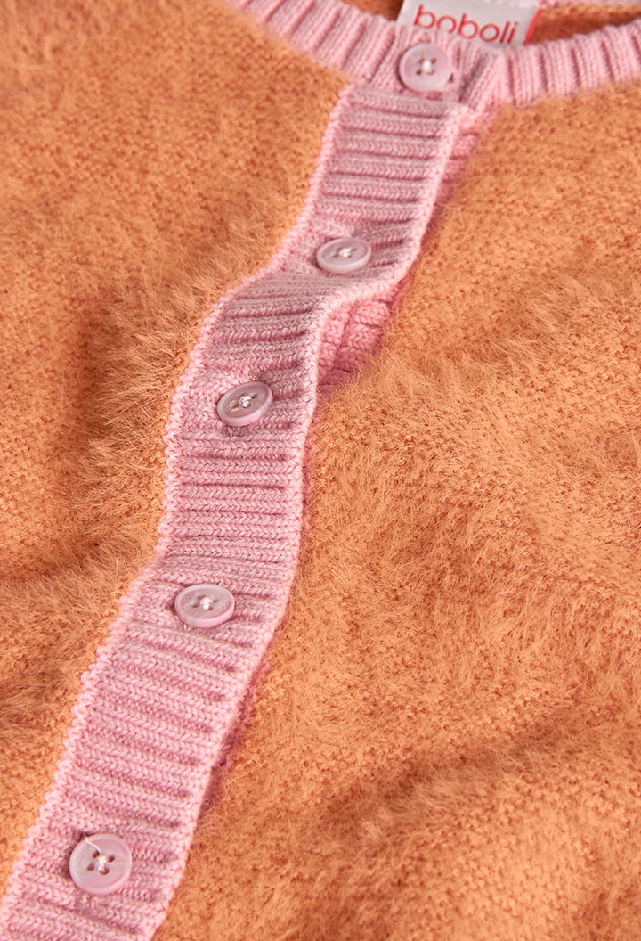 Veste fille fleurs orange