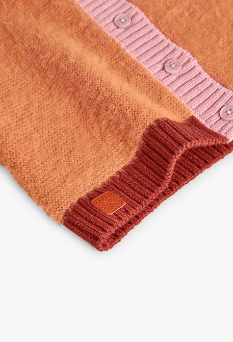 Chaqueta niña flores naranja