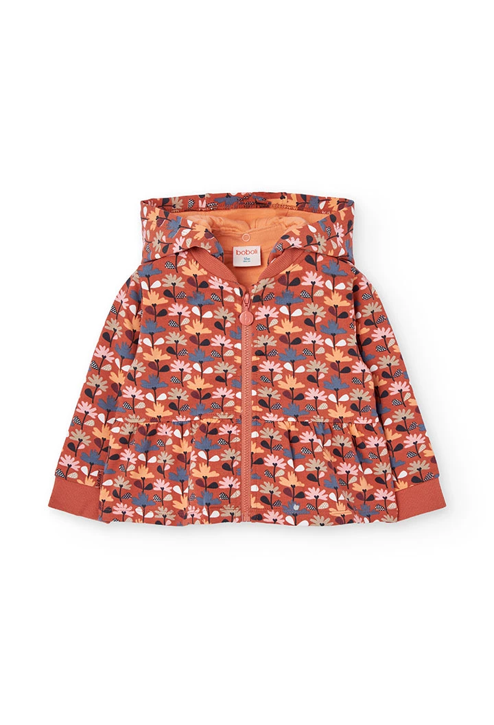 Girl´s fleece jacket with floral print