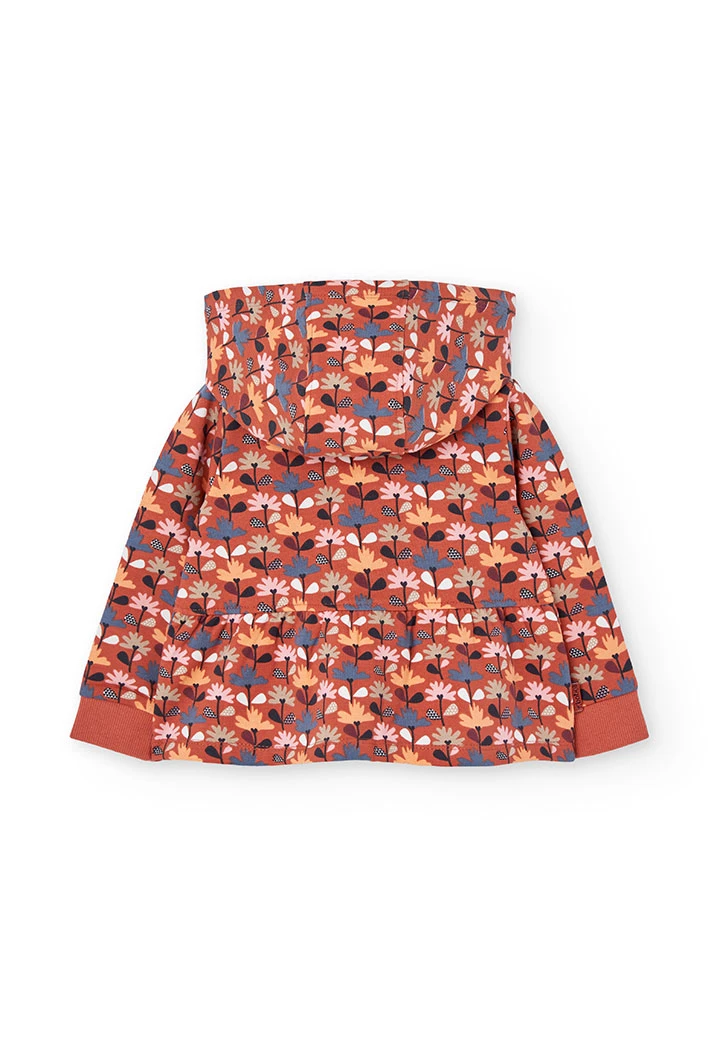 Veste fille molleton imprimé fleurs