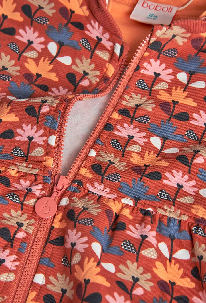 Veste fille molleton imprimé fleurs