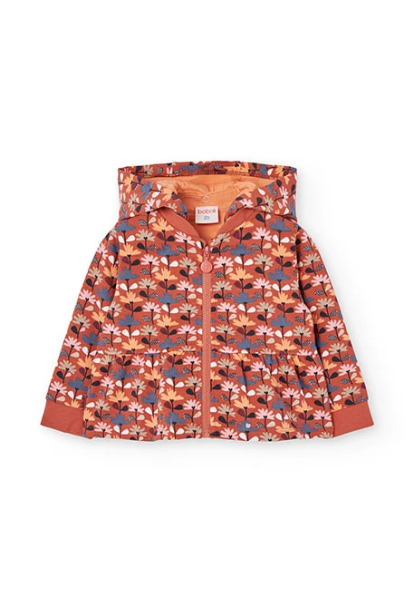 Chaqueta niña felpa estampadoflores