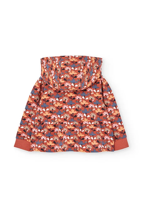 Veste fille molleton imprimé fleurs