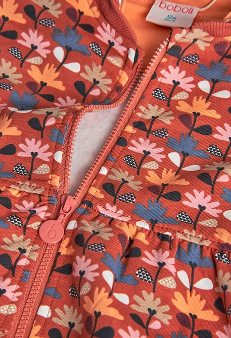 Chaqueta niña felpa estampadoflores