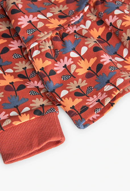 Chaqueta niña felpa estampadoflores