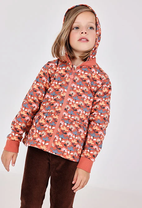 Veste fille molleton imprimé fleurs