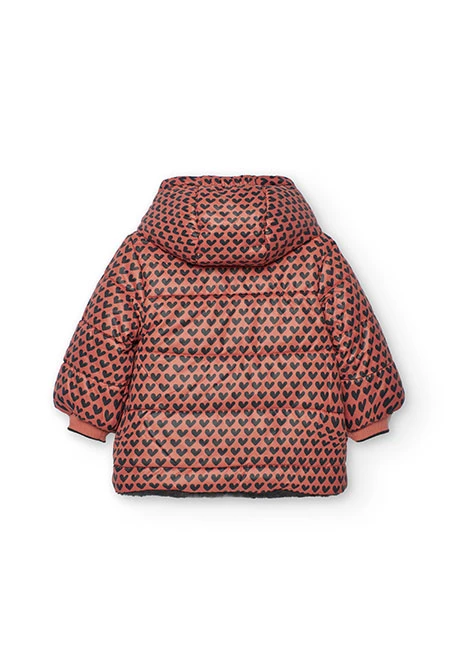 Parka niña reversible tejido técnico corazones