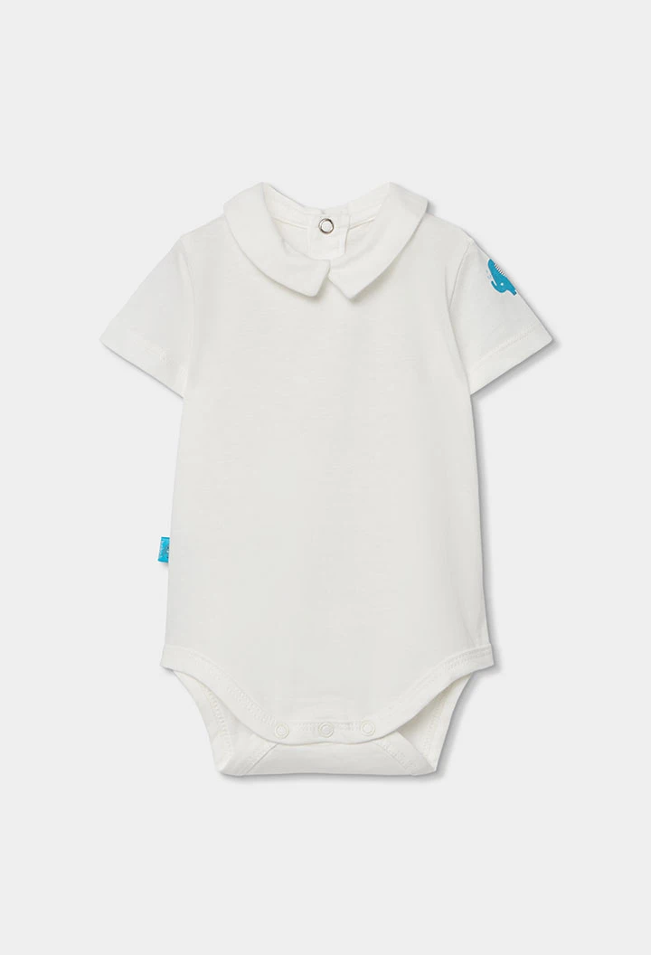 Ensemble bébé salopette et t-shirt coton bleu