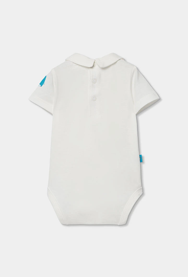 Conjunto bebé peto y camiseta algodón azul