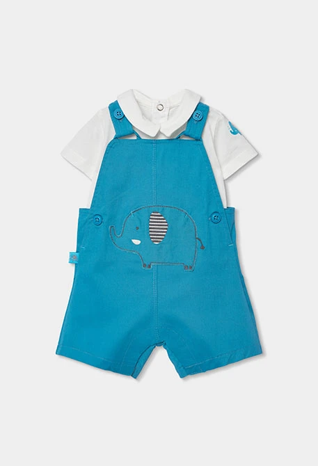 Baby-Set Latzhose und blaues Baumwollshirt