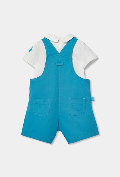 Baby-Set Latzhose und blaues Baumwollshirt