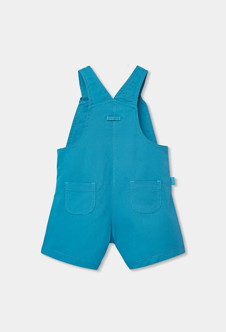 Completo neonato salopette e maglietta in cotone blu