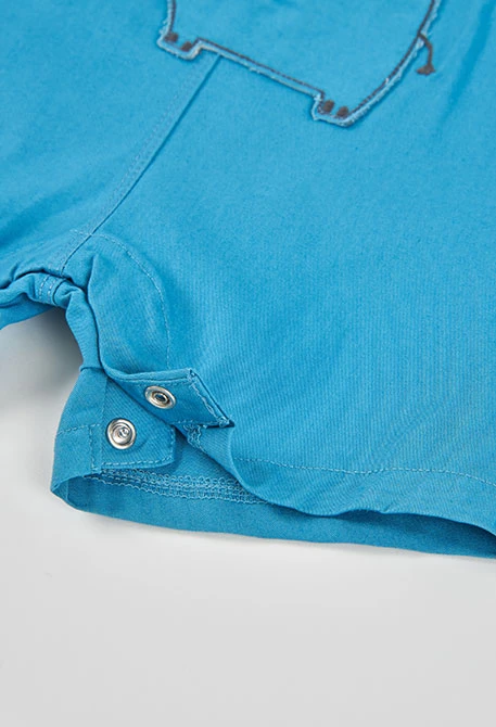 Conjunto bebé peto y camiseta algodón azul