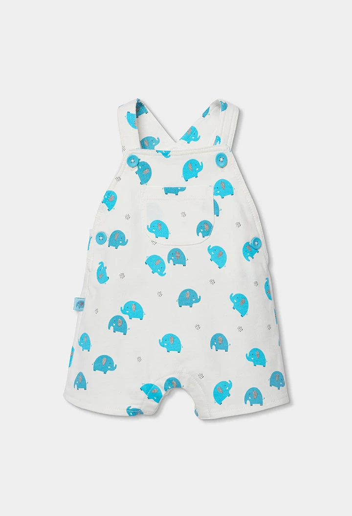 Conjunto bebé macacão estampado algodão