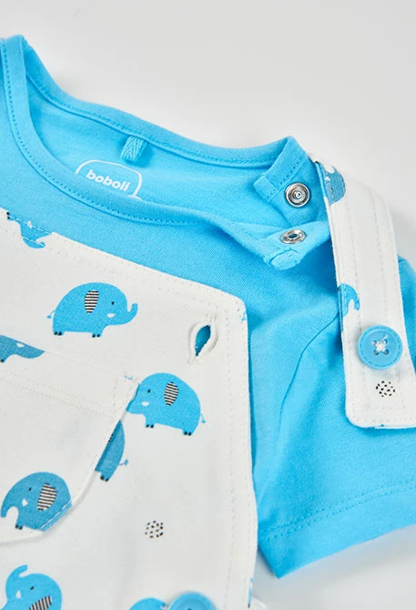 Ensemble bébé salopette imprimé coton