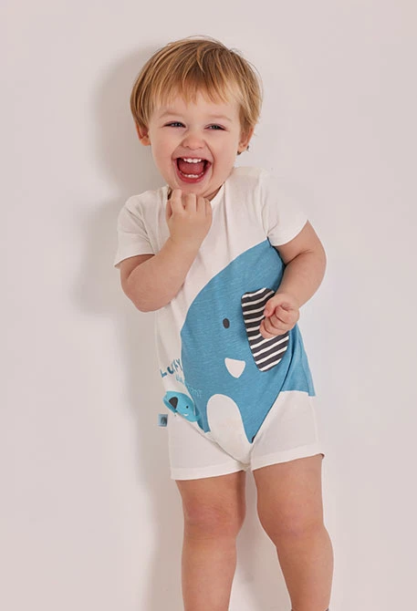 Pijama nadó de cotó blanc