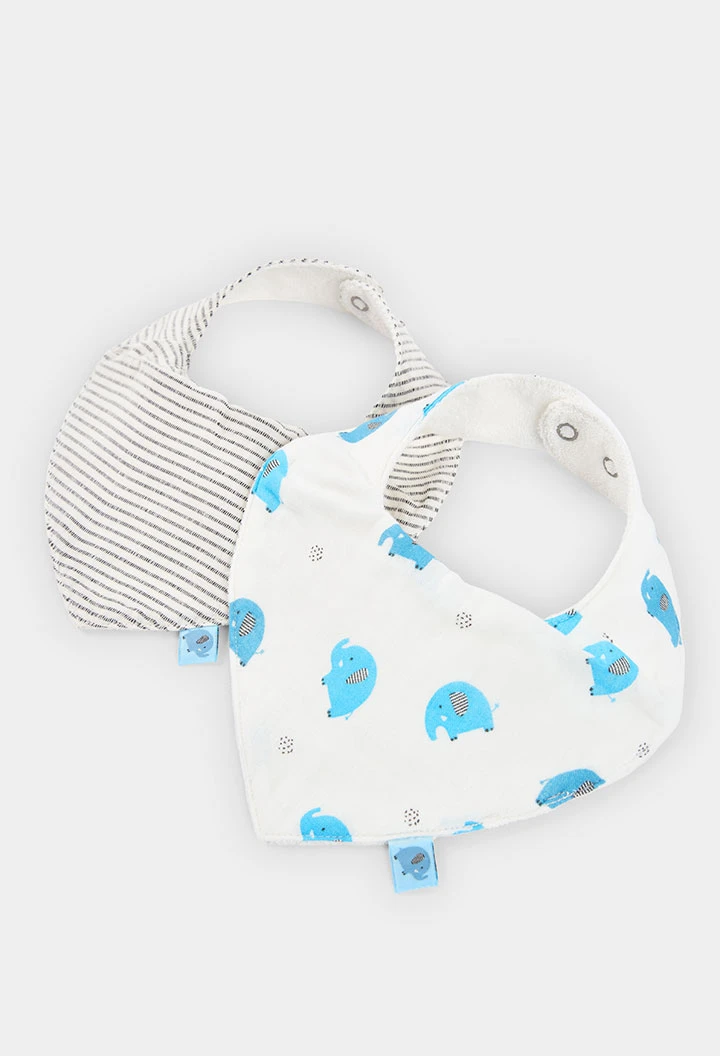 Pack de 2 babetes de bebé de algodão estampado