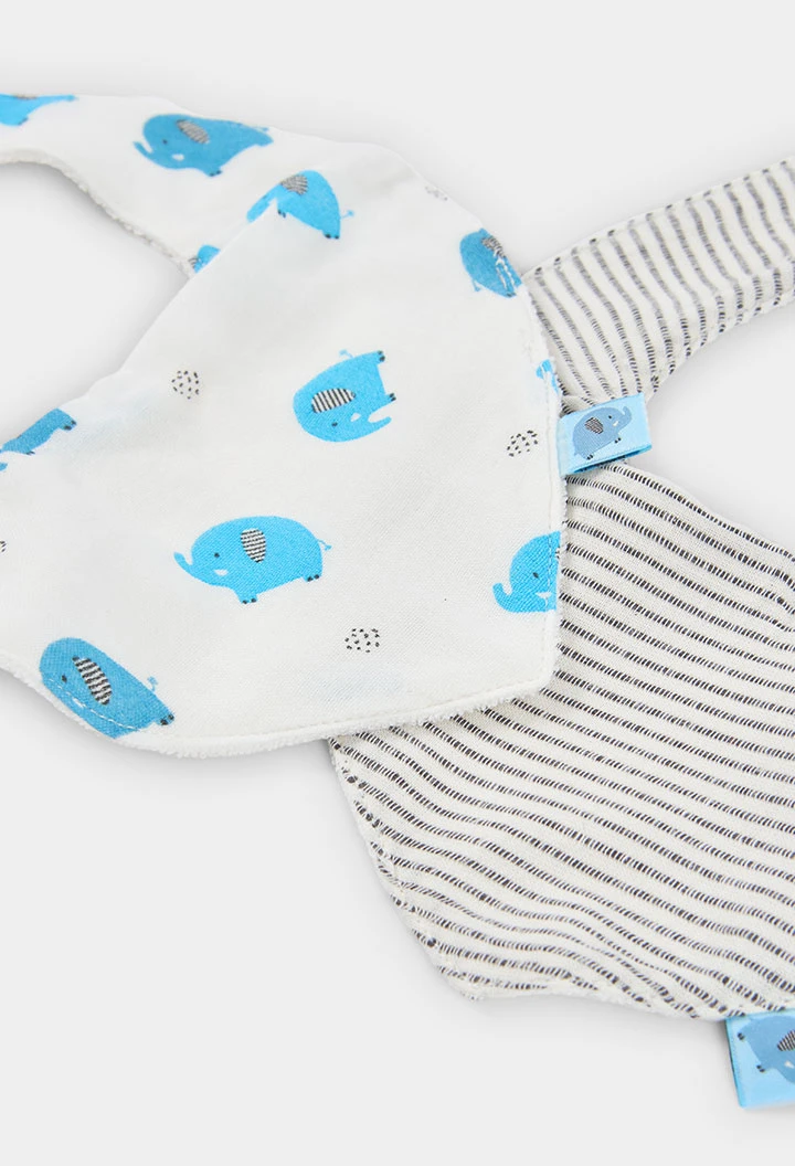Pack de 2 bavoirs en coton imprimé pour bébé.