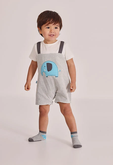 Pijama nadó cotó gris blanc