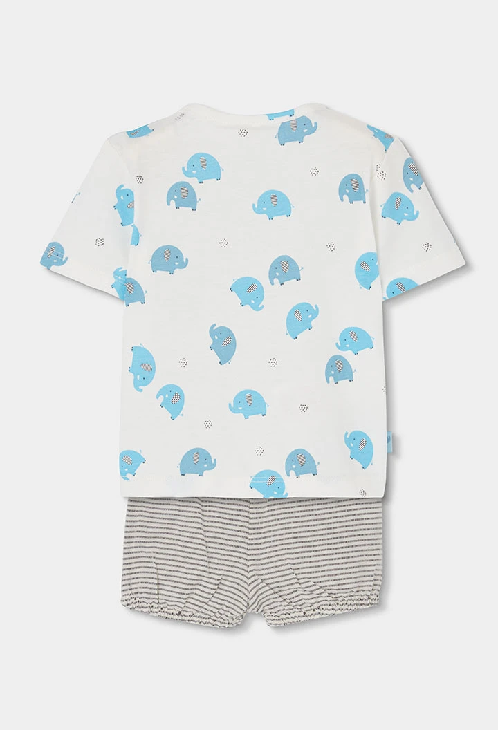 Conjunto bebé camiseta de algodão estampada.